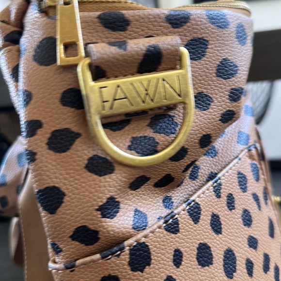 Fawn cheetah print backpack diaper bag - Picture 3 of 5